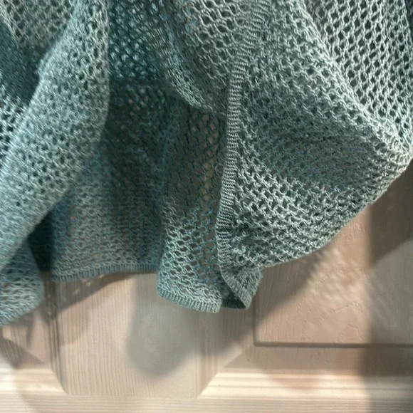 Eileen Fisher Blue Open-Knit Sweater - Picture 9 of 16